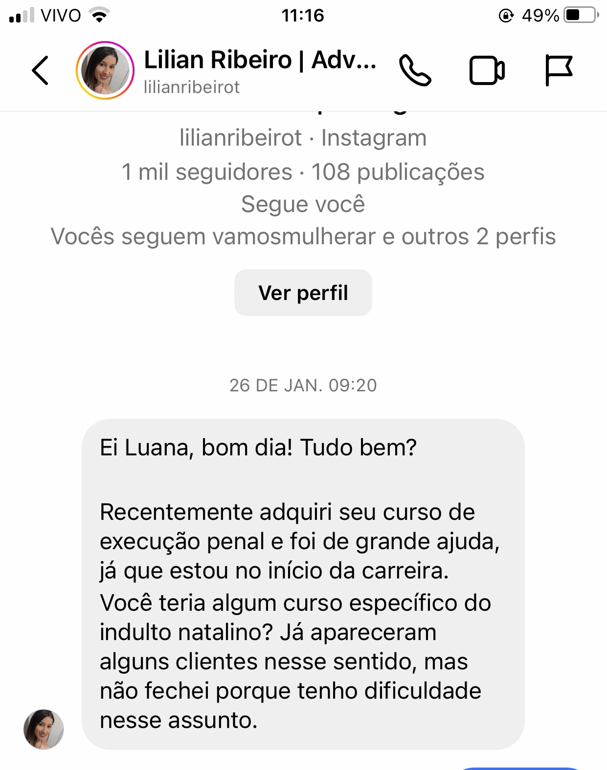 Depoimento aluno 2
