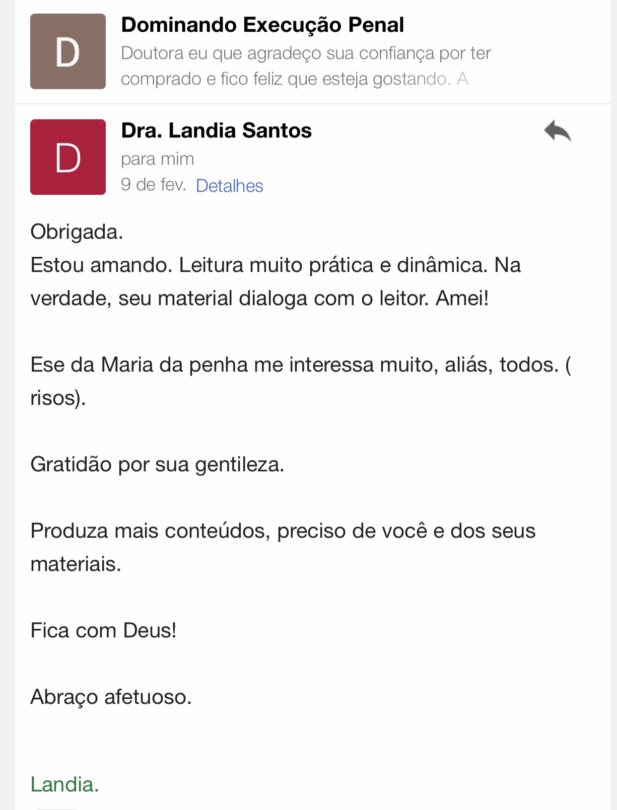 Depoimento Landia